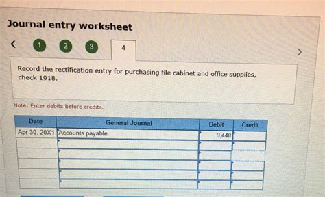 Solved Journal Entry Worksheet 1 2 3 4 Record The