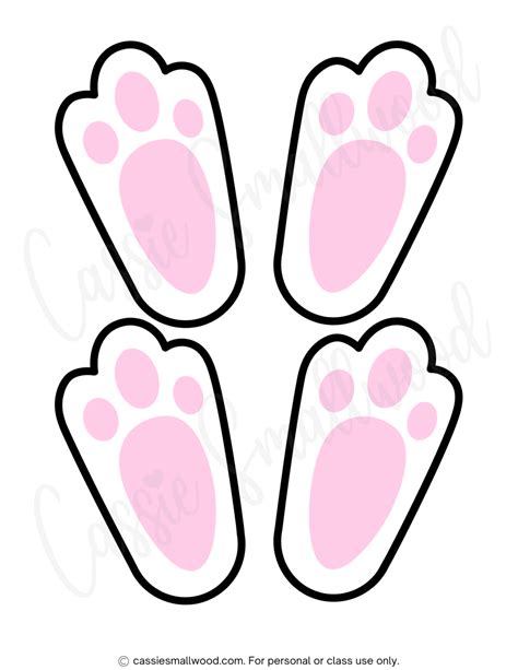 Cute Easter Bunny Feet Printable Template Free Cassie Smallwood