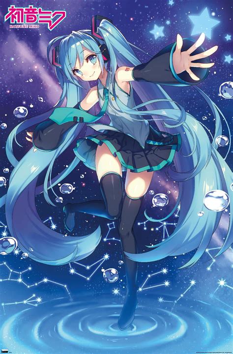 Hatsune Miku - Stars Wall Poster, 14.725" x 22.375" - Walmart.com