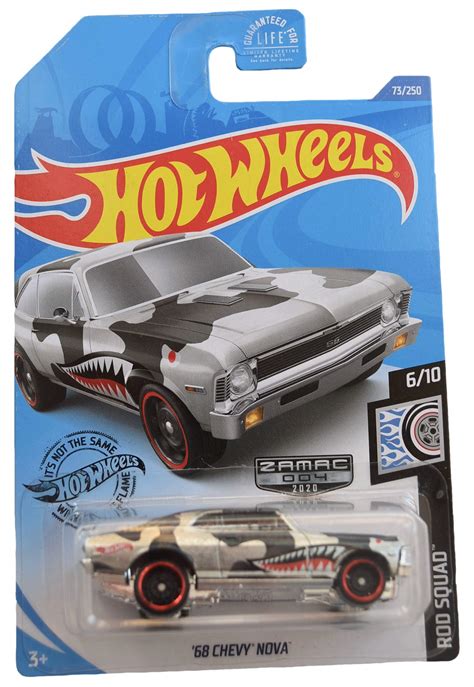 Amazon Hot Wheels Zamac 68 Chevy Nova 73 250 Rod Squad Series 6 10 Toys Games