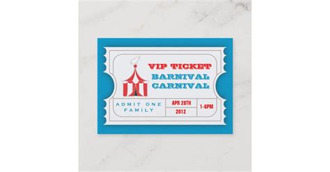 CUSTOM Carnival Admission Ticket BLUE | Zazzle