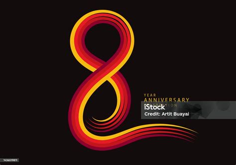 logo perayaan ulang   tahunjenis vektor garis merah logo ulang