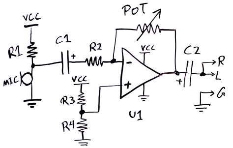 electret condenser microphone amplifier schematics circuit diagram