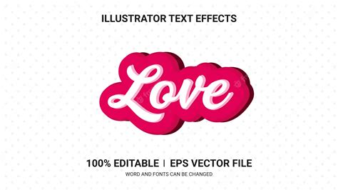 Premium Vector Editable Text Effects Love Text Effects