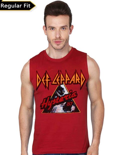 Def Leppard Red Sleeveless T Shirt Swag Shirts