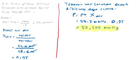 Mencari Tekanan Uap Larutan Jika Diketahui Molalitas Larutan Les
