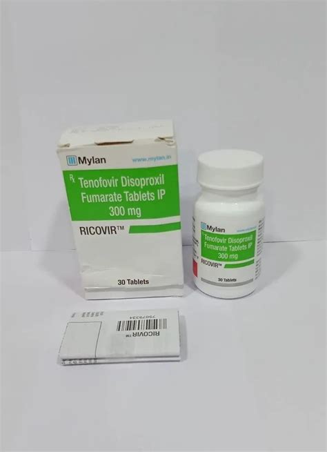 Ricovir Tenofovir Disoproxil Fumarate 300mg Tablets Non Prescription Treatment Human