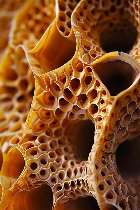 A Close Up of a Honeycomb Structure Stock Image - Image of sponge ...