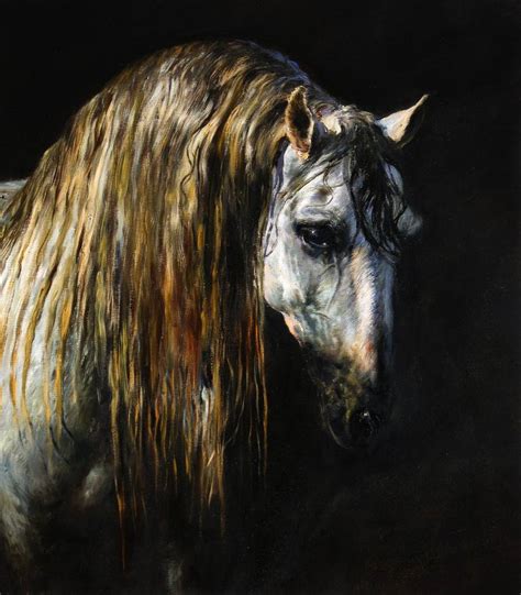 Horse portrait in black Painting by H A | Saatchi Art