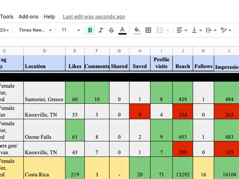 An Instagram Analytics Tracking Custom Spreadsheet Upwork