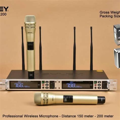 Promo Mic Wireless Ashley AXT200 AXT 200 NEW COLOUR ORIGINAL Hitam