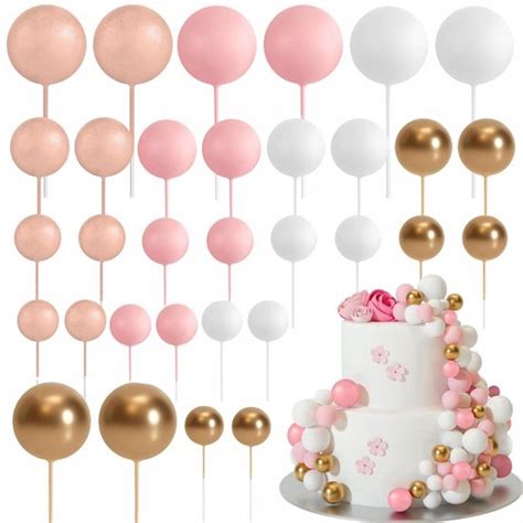 Trankielo® Set Van 32 Mini Balloon Taart Toppers Schuimbal