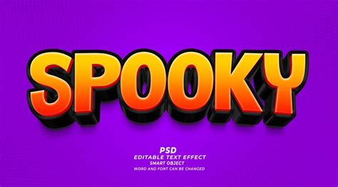 Premium PSD | Spooky 3d editable text effect photoshop template with ...