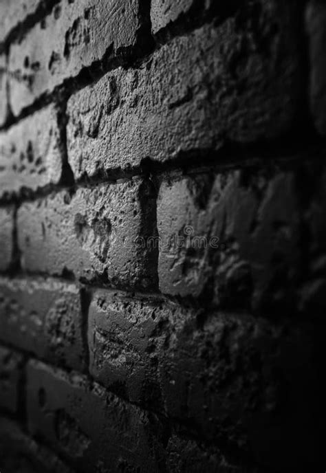 Dark Gray Brick Wall Background Stock Photo - Image of black, cracked ...