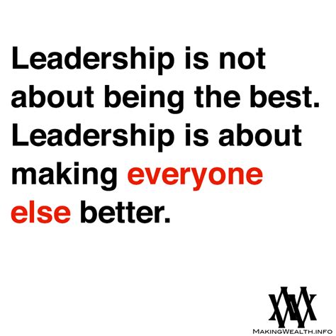 Leadership Is Not About Being The Best Leadership Motivational