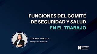 Webinar Funciones Del Comit De Seguridad Y Salud En Doovi