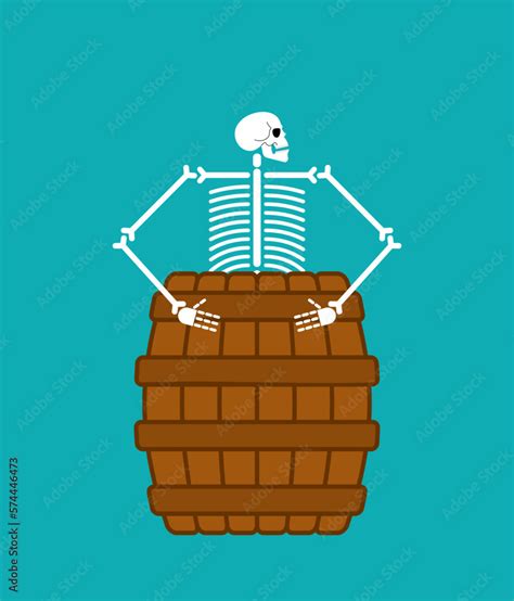 Skeleton In Barrel Isolated Vector Illustration Stock Vector Adobe Stock