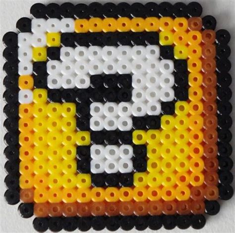 Question Mark Block From Super Mario Bros Perler Bead Art Etsy | The ...