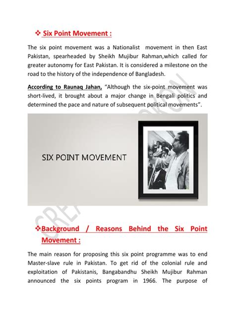 Six Point Movement | PDF | Bangladesh | Pakistan