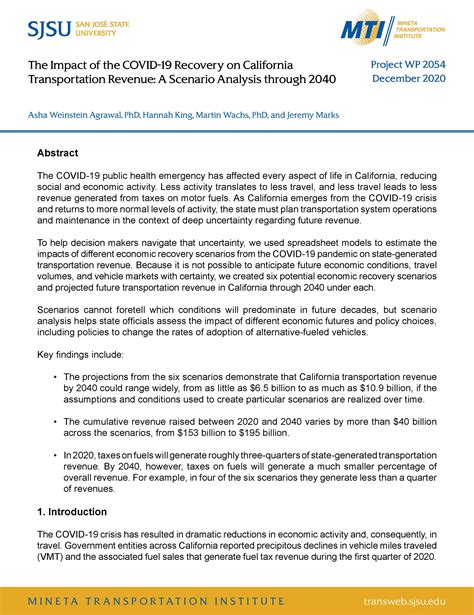 The Impact Of The Covid Recovery On California Transportation