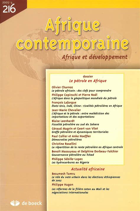 Fiscalité pétrolière au sud du Sahara la répartition des rentes