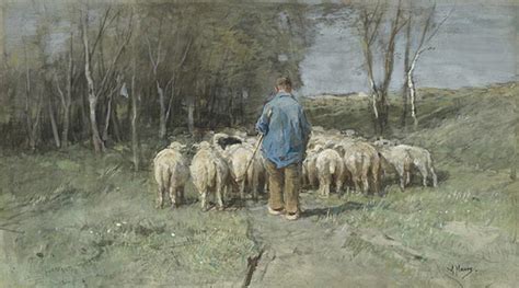 A Shepherd And His Flock Anton Mauve Painting Reproduction