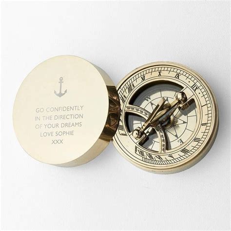 Handwriting Engraved Compass Personalized Compass With Wooden Box Father S Day T T For