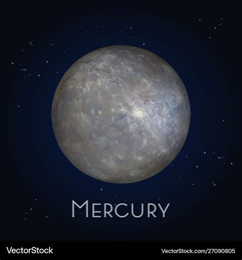 Mercury icon first planet in solar system Vector Image