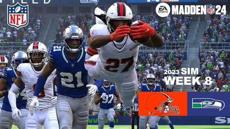 Madden 24 Cleveland Browns Vs Seattle Seahawks Week 8 Full Simulation