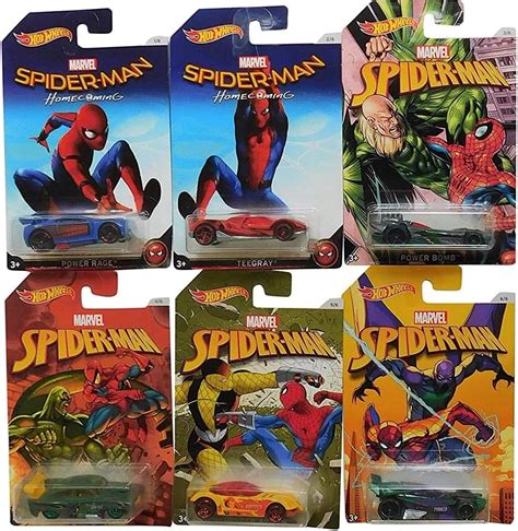 Amazon Hot Wheels 2017 Spider Man Homecoming Complete Set Of 6
