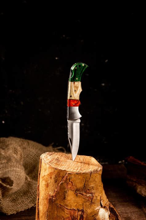 Damascus Steel Pocket Knife with Multi-colored Wood Handle – Pro Damascus