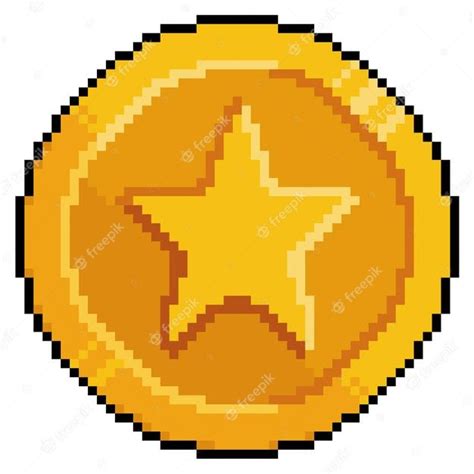 Premium Vector | Pixel art gold coin for game bit on white background