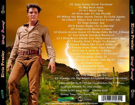 Stay Away Vol 1 DJ Ethan CD Elvis New DVD And CDs Elvis Presley FTD