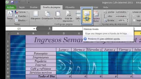 Cómo poner una imagen de fondo en Excel para imprimir Recursos Excel