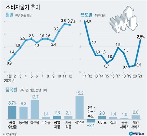 올해 물가상승률 2 5 로 10년만에 최고 4분기 내내 3 대 치솟아