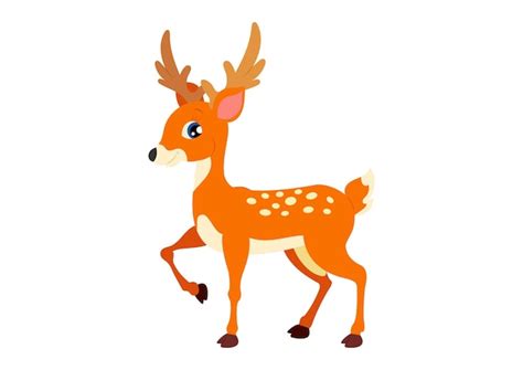 Premium Vector Cute Cartoon Deer Vector Illustration Of Deer Isolated On White Background