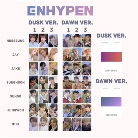 READ DESC Enhypen Unofficial Photocard Pc Border Day One High