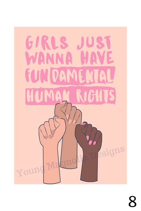 Girls Just Wanna Have Fundamental Human Rights Feminist Art Etsy