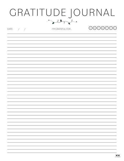 Gratitude Journal Templates Free Printables Printabulls