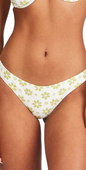 Billabong Daisy Chain Tropic Bikini Bottoms In Salt Crystal