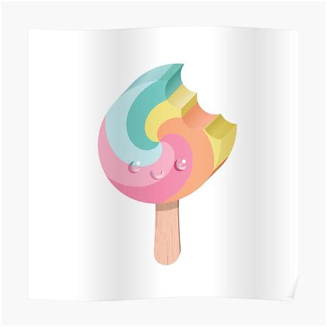 Rainbow Swirl Ice Cream Poster For Sale By Kataszep Redbubble