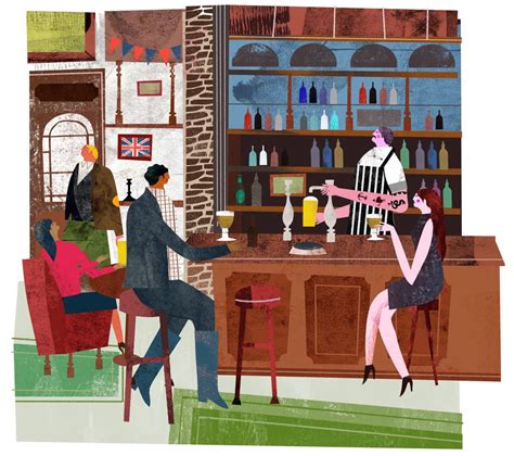 At The Pub For Spotlight Magazine Martin Haake Illustrations