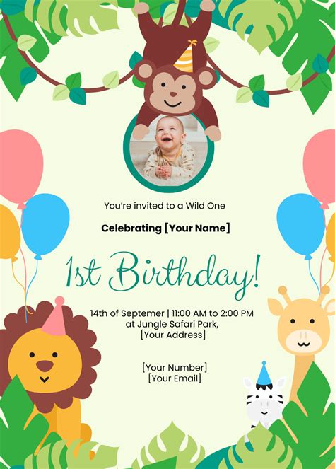 Free Printable Safari Birthday Invitation Templates For Son