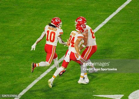 Kansas City Chiefs Running Back Isiah Pacheco Celebrates A Touchdown