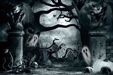 Buy Renaiss 7x5ft Vampire Graveyard Backdrop Haunted Ghost Cemetery