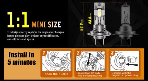 Lm K H Led Headlight Bulbs All In One Conversion Kit Plug And