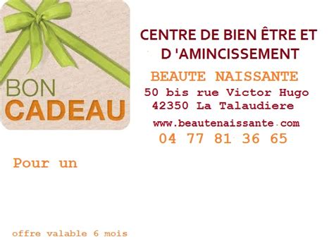 BON CADEAU INVITATION SOIN Beauté Naissante