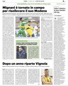 Modena Fc Resto Del Carlino Mignani Tornato In Campo Per