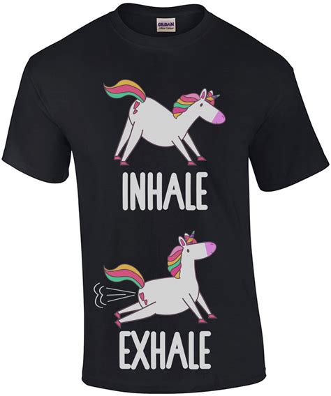 Inhale Exhale Unicorn Yoga Farting T Shirt