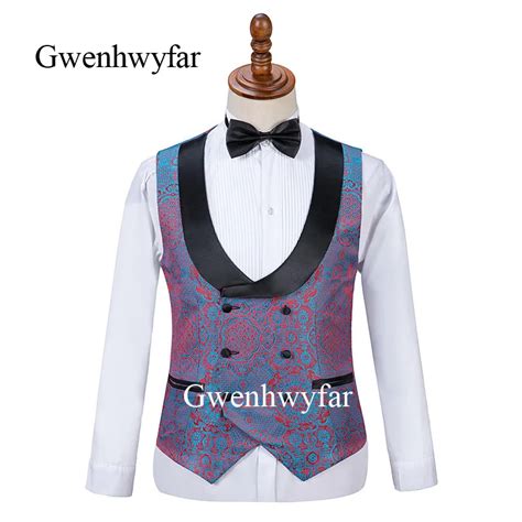 Gwenhwyfar 2019 New Luxury Flower Gold Men Suit Groom Wedding Suits For